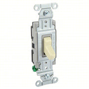 Hubbell CSB120I Wall Switch Toggle Switch, Single Pole, Ivory, 20 A, Screw Terminals