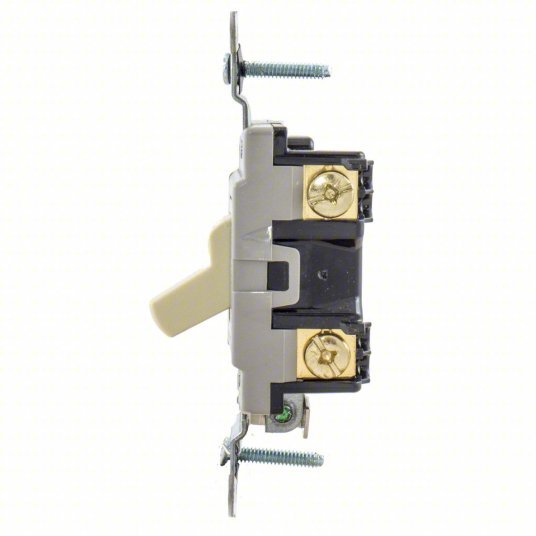 Hubbell CSB120I Wall Switch Toggle Switch, Single Pole, Ivory, 20 A, Screw Terminals