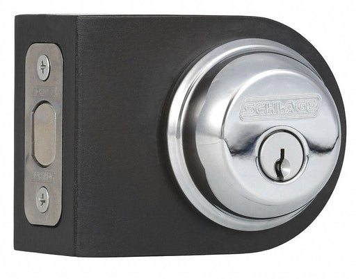 Schlage B60N 625 KA4 Deadbolt Lock, Cylindrical, 1 3/8 in Door Thick - Max, Chrome
