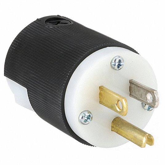 Hubbell HBL5266C Straight Blade Plug, Male, NEMA 5-15P, 15 A, 125V AC, 2 Poles, 3 Blades, Black/White