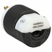 Hubbell HBL5266C Straight Blade Plug, Male, NEMA 5-15P, 15 A, 125V AC, 2 Poles, 3 Blades, Black/White