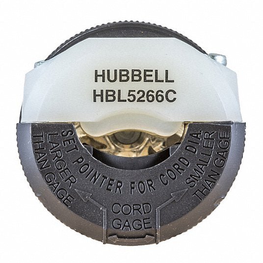 Hubbell HBL5266C Straight Blade Plug, Male, NEMA 5-15P, 15 A, 125V AC, 2 Poles, 3 Blades, Black/White