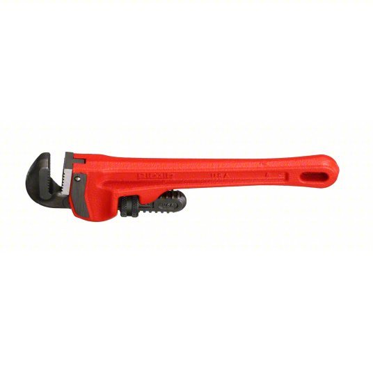 Ridgid 31005 Heavy-Duty Pipe Wrench Cast Iron, 1 in Jaw Capacity, Serrated, 8 in Overall Lg, I-Beam