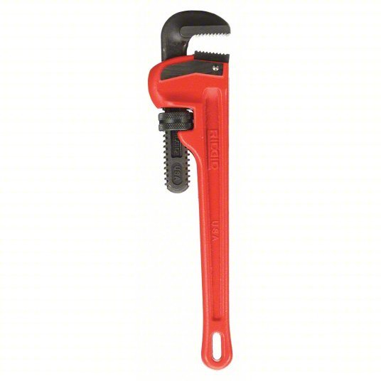 Ridgid 31020 Heavy-Duty Pipe Wrench Cast Iron, 2 in Jaw Capacity, Serrated, 14 in Overall Lg, I-Beam