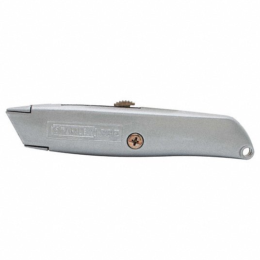 Stanley 10-099 Utility Knife 6 in Overall Lg, Steel Std Tip, Plain, Metal, Gray