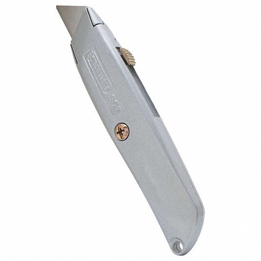 Stanley 10-099 Utility Knife 6 in Overall Lg, Steel Std Tip, Plain, Metal, Gray