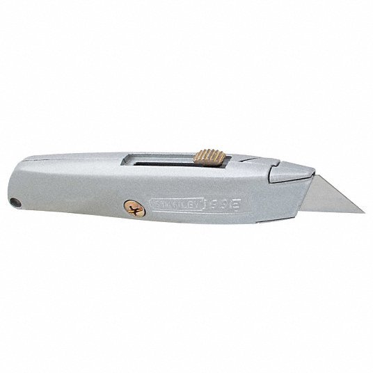Stanley 10-099 Utility Knife 6 in Overall Lg, Steel Std Tip, Plain, Metal, Gray