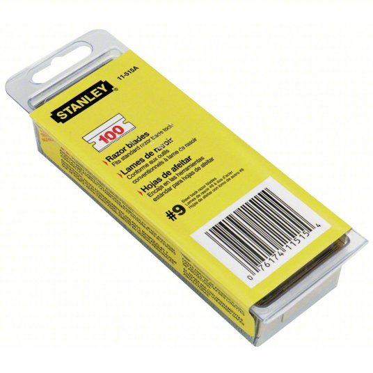 Stanley 11-515 1-1/2 in. x 11/16 in. x 0.015625 in. Steel Razor Blade (100-Pack)