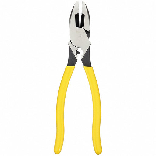 Klein D213-9NE-CR Linemans Plier: Flat, 9 3/8 in Overall Lg, 1 5/8 in Jaw Lg, 1 1/4 in Jaw Wd, 5/8 in Jaw Thick, Steel
