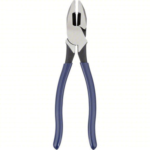 Klein D213-9NE Linemans Plier Flat, 9 3/8 in Overall Lg, 1 5/8 in Jaw Lg, 1 1/4 in Jaw Wd, 5/8 in Jaw Thick, Blue