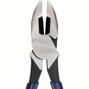 Klein D213-9NE Linemans Plier Flat, 9 3/8 in Overall Lg, 1 5/8 in Jaw Lg, 1 1/4 in Jaw Wd, 5/8 in Jaw Thick, Blue
