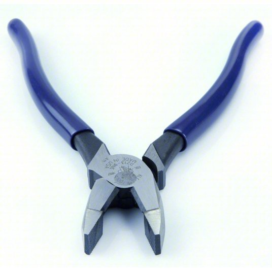Klein D213-9NE Linemans Plier Flat, 9 3/8 in Overall Lg, 1 5/8 in Jaw Lg, 1 1/4 in Jaw Wd, 5/8 in Jaw Thick, Blue