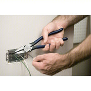 Klein D213-9NE Linemans Plier Flat, 9 3/8 in Overall Lg, 1 5/8 in Jaw Lg, 1 1/4 in Jaw Wd, 5/8 in Jaw Thick, Blue