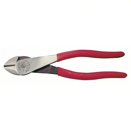Klein D248-8 High Leverage Diagonal Cutting Plier Std, Straight, Oval, 7/8 in Jaw Lg, 1 1/4 in Jaw Wd, 6 - 8 in