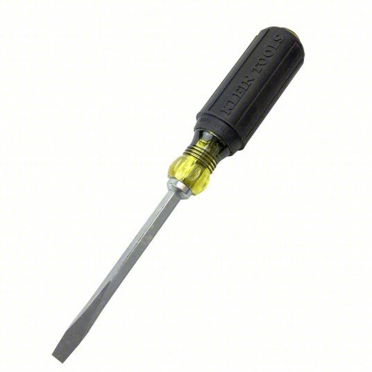 Klein 600-4 General Purpose Slotted Screwdriver 1/4 in Tip Size, 8 1/4 in Overall Lg, 4 in Shank Lg
