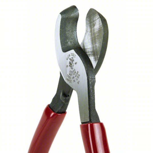 Klein 63050 High Leverage Cable Cutter Steel Handle, Shear, For 24 AWG Max Dia Data Cable