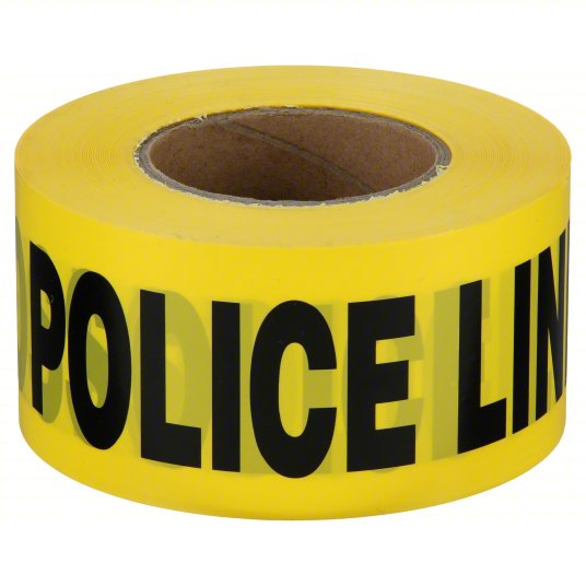 Redwood RW4ACD4 Barricade Tape 1,000 ft Lg, 3 in Wd, Police Line Do Not Cross Legend, Polyethylene
