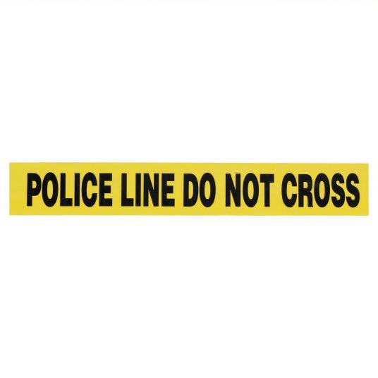 Redwood RW4ACD4 Barricade Tape 1,000 ft Lg, 3 in Wd, Police Line Do Not Cross Legend, Polyethylene