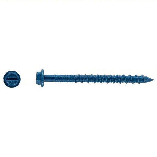 Tapcon 3143407 Masonry Screw, 3/16" Dia., Hex, 2 1/4 in L, Steel Blue Climaseal, 100 PK