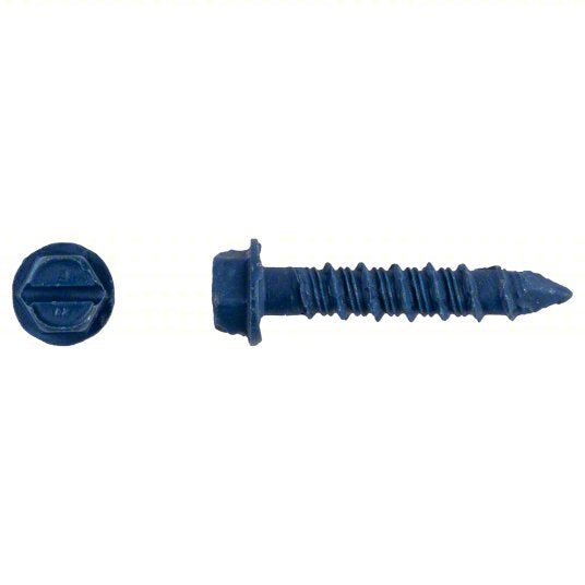 Tapcon 3153407 Concrete Anchor Screw 1 1/4 in Overall Lg, 1/4 in Dia, Steel, Climaseal, Hex, Steel, 100 PK