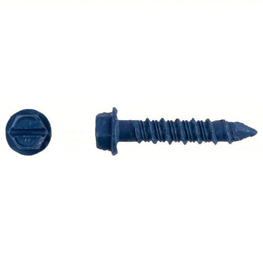 Tapcon 3153407 Concrete Anchor Screw 1 1/4 in Overall Lg, 1/4 in Dia, Steel, Climaseal, Hex, Steel, 100 PK