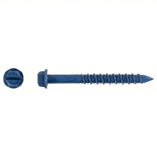 Tapcon 3157407 Concrete Anchor Screw 2 1/4 in Overall Lg, 1/4 in Dia, Steel, Climaseal, Hex, Steel, 100 PK