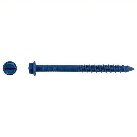 Tapcon 3159407 Masonry Screw, 1/4" Dia., Hex, 2 3/4 in L, Steel Blue Climaseal, 100 PK