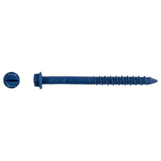 Tapcon 3159407 Masonry Screw, 1/4" Dia., Hex, 2 3/4 in L, Steel Blue Climaseal, 100 PK