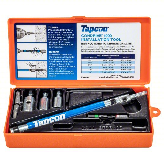 Tapcon 3103910 Installation Tool Screw Anchors, Screw Anchor Installation Tool, 410 Stainless Steel, Screw