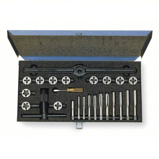 Cleveland C00532 Tap and Die Set 49 Pieces, 1/8"-27 Min. Tap Thread Size, 1"-14 Max. Tap Thread Size