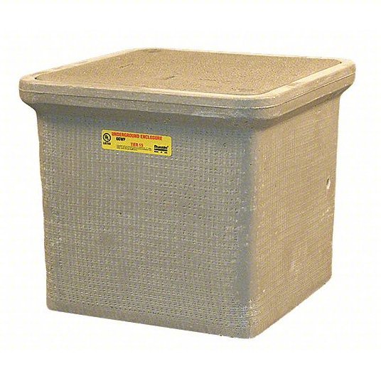 Quazite PC1212Z80124 Underground Enclosure Assembly 14 3/4 in Overall Lg, 14 3/4 in Overall Wd, 12 in Overall Ht