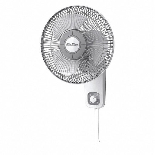 Air King 9012 12" Wall Mount Fan, Oscillating, 3 Speeds, 120VAC, White