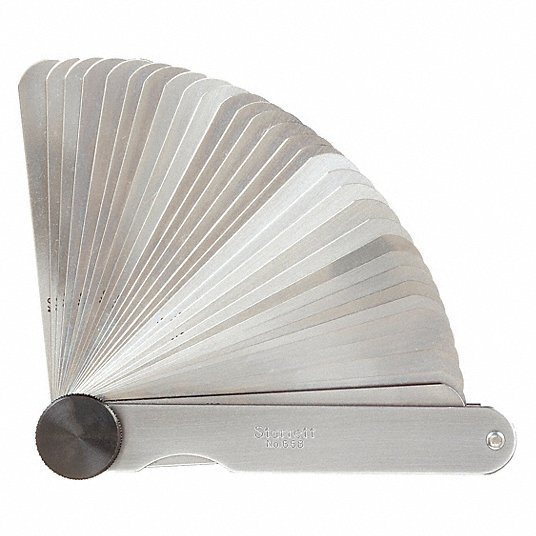 Starrett 66B Feeler Gauge Set Inch, 31 Feeler Blades, 3 1/32 in Blade Lg, Short Blade Blade, Steel