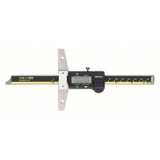 Mitutoyo 571-211-30 Blade-Style Digital Depth Gauge 0 in to 6 in/0 mm to 150 mm Range, IP67, Full Base, Cable