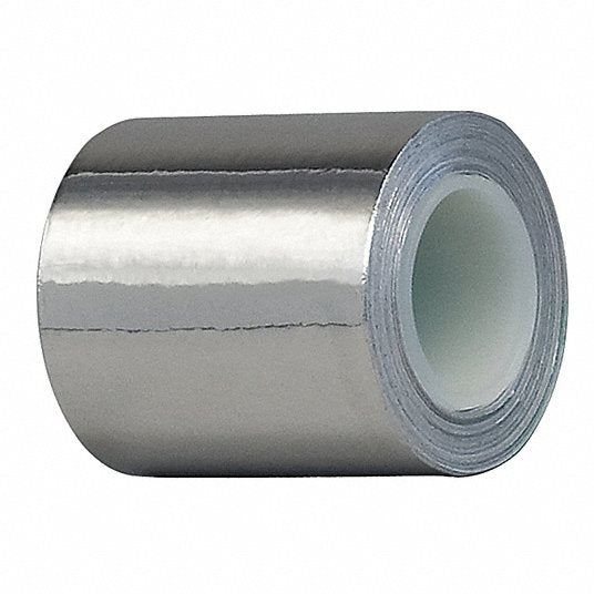 Tapecase 15D571 Foil Tape 3 in Wd, 3 yd Lg, 4 mil Thick, Acrylic, Indoor/Outdoor, -30°F Min Temp, Silver