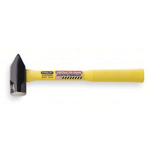 Stanley 56-218 Blacksmith Hammer Fiberglass, 2 1/2 lb Head Wt, 1 5/8 in Face Dia, 14 in Overall Lg