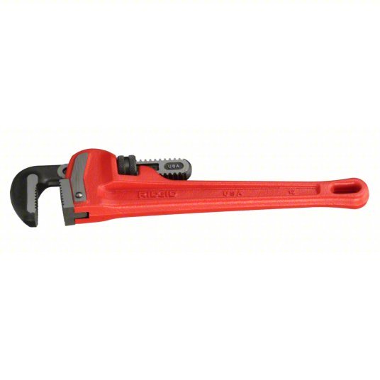 Ridgid 31015 Heavy-Duty Pipe Wrench Cast Iron, 2 in Jaw Capacity, Serrated, 12 in Overall Lg, I-Beam