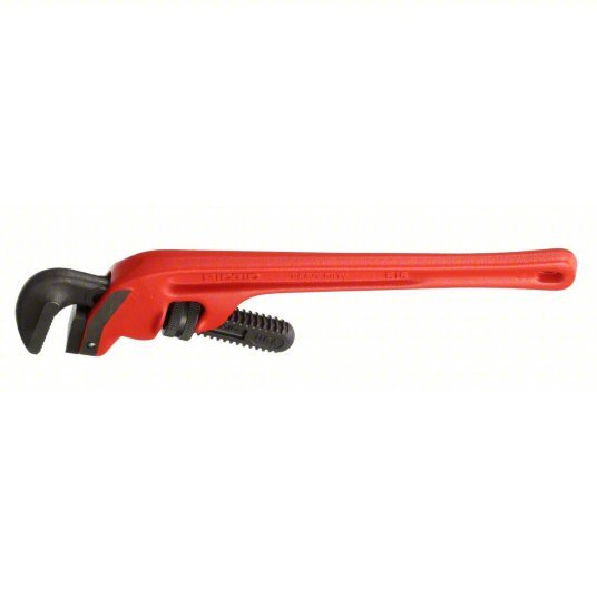 Ridgid 31075 End Pipe Wrench Cast Iron, 2 1/2 in Jaw Capacity, Serrated, 18 in Overall Lg, I-Beam