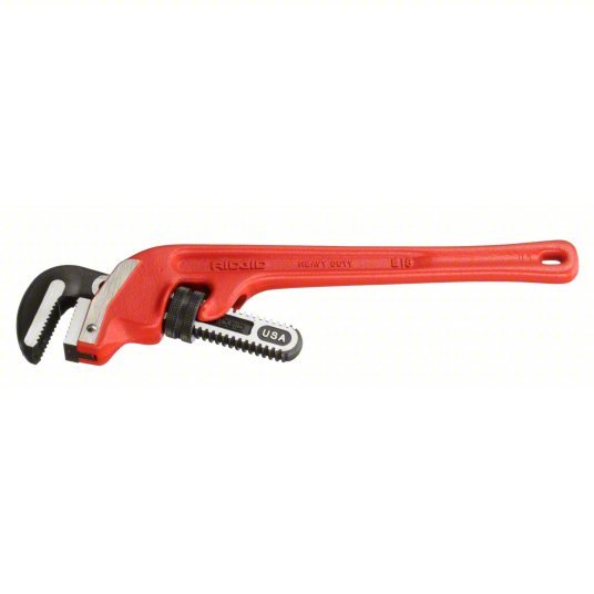 Ridgid 31075 End Pipe Wrench Cast Iron, 2 1/2 in Jaw Capacity, Serrated, 18 in Overall Lg, I-Beam