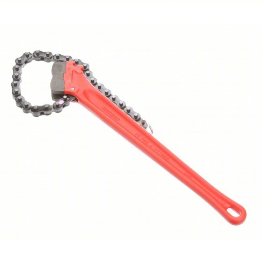 Ridgid 31320 Chain Wrench For 5 in Outside Dia, 20 1/4 in Chain Lg, 18 in Handle Lg, Alloy Steel
