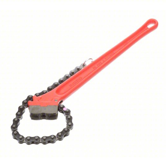 Ridgid 31320 Chain Wrench For 5 in Outside Dia, 20 1/4 in Chain Lg, 18 in Handle Lg, Alloy Steel