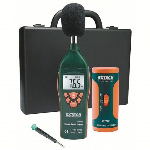 Extech 407732-KIT Sound Level Meter 35 dB to 130 dB, Hard Protective Case/Sound Level Calibrator, Type 2, A/C