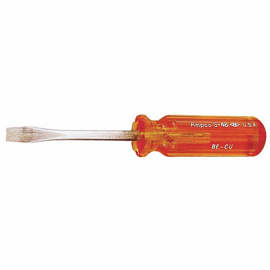 Ampco S-48 Non-Sparking Slotted Screwdriver 5/16 in Round