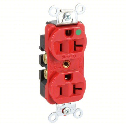 Hubbell HBL8300HRED Receptacle 5-20R, 20 A, 125V AC, Red, 2 Poles
