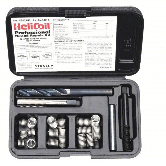 Heli-Coil 5401-6 Free-Running Helical Insert Repair Kit, Helical Inserts, 3/8"-16, Plain 18-8 SS