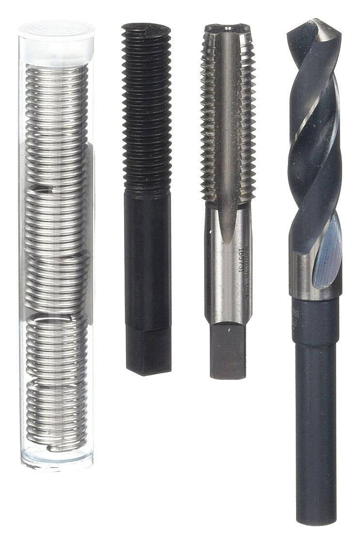 Heli-Coil 5402-9 Thread Repair Kit, Tanged Tang Style, Free-Running, 9/16"-18 Thread Size, Stainless Steel
