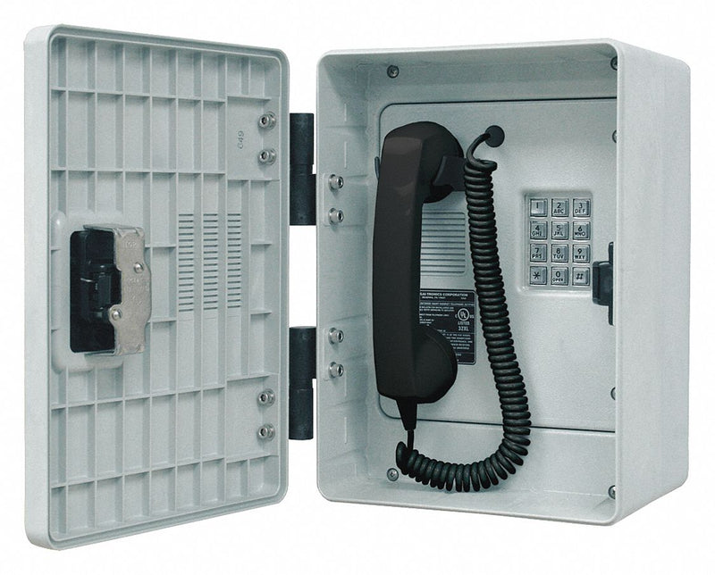 Hubbell Gai-Tronics 256-001 Telephone, Surface Mount, Rugged Phones for Haz Areas, Keypad, 256-001, Outdoor