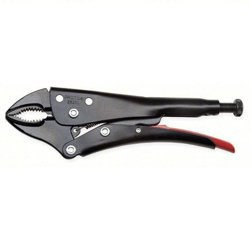 Proto J290XL Locking Plier Curved, Lever, 1 21/32 in Max Jaw Opening, 7 1/2 in Overall Lg, 1 1/4 in Jaw Lg
