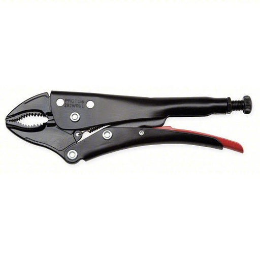 Proto J293WRXL Locking Plier Curved, Lever, 1 1/4 in Max Jaw Opening, 5 5/8 in Overall Lg, 7/8 in Jaw Lg