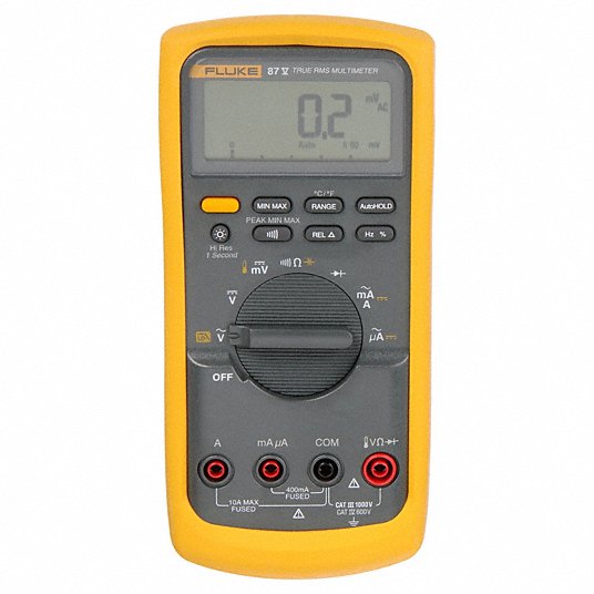 Fluke-87-V Digital Multimeter TRMS, CAT III 1000V/CAT IV 600V, 1,000 V Max AC Volt Measurement